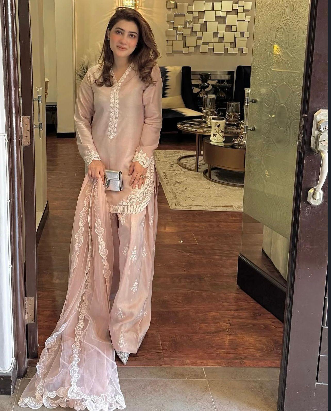 Elegant Designer Crepe Silk Embroidered Suit Set with Tissue Silk Dupatta - Image 8
