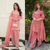 Designer Chinnon Silk Top with Farshi Salwar & Organza Dupatta